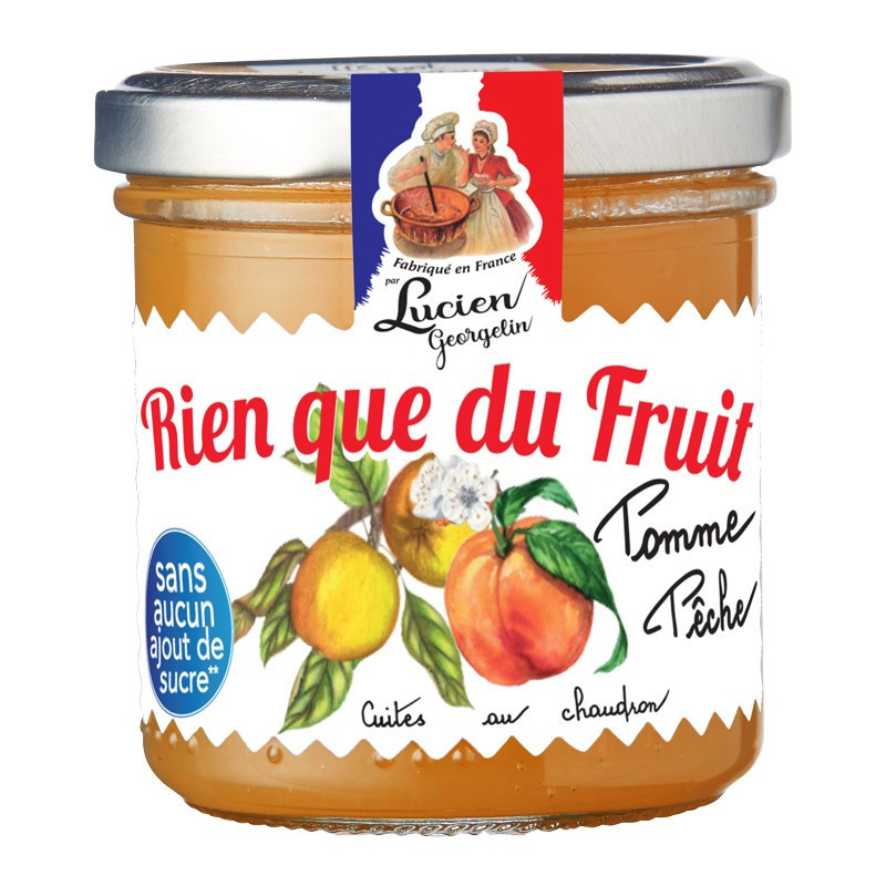 PURÉE DE POMME PÊCHE « RIEN QUE DU FRUIT »  - 150G - Lucien Georgelin