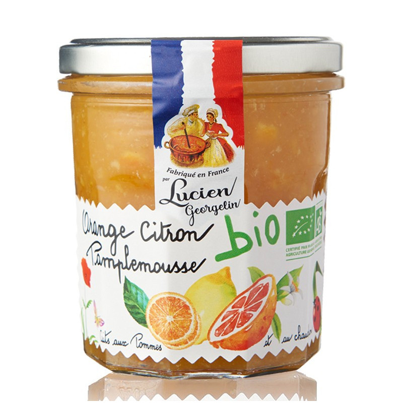 PRÉPARATION D'ORANGE CITRON PAMPLEMOUSSE BIO - 320G - Lucien Georgelin