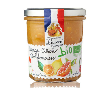 PRÉPARATION D'ORANGE CITRON PAMPLEMOUSSE BIO - 320G - Lucien Georgelin