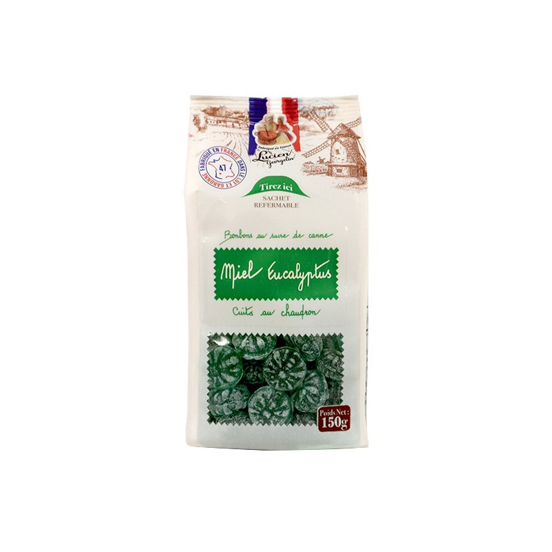 Honey candies and eucalyptus - 150g - in a sealable bag - Lucien Georgelin