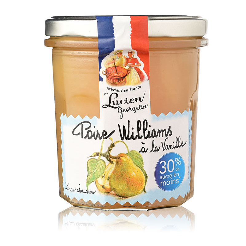 CONFITURE GOURMANDE ET LÉGÈRE POIRE WILLIAMS A LA VANILLE – 320G - Lucien Georgelin