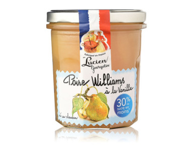 CONFITURE GOURMANDE ET LÉGÈRE POIRE WILLIAMS A LA VANILLE – 320G - Lucien Georgelin