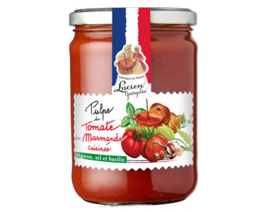 PULPE DE TOMATE DE MARMANDE CUISINÉE A L'OIGNON AIL ET BASILIC - 500G - Lucien Georgelin