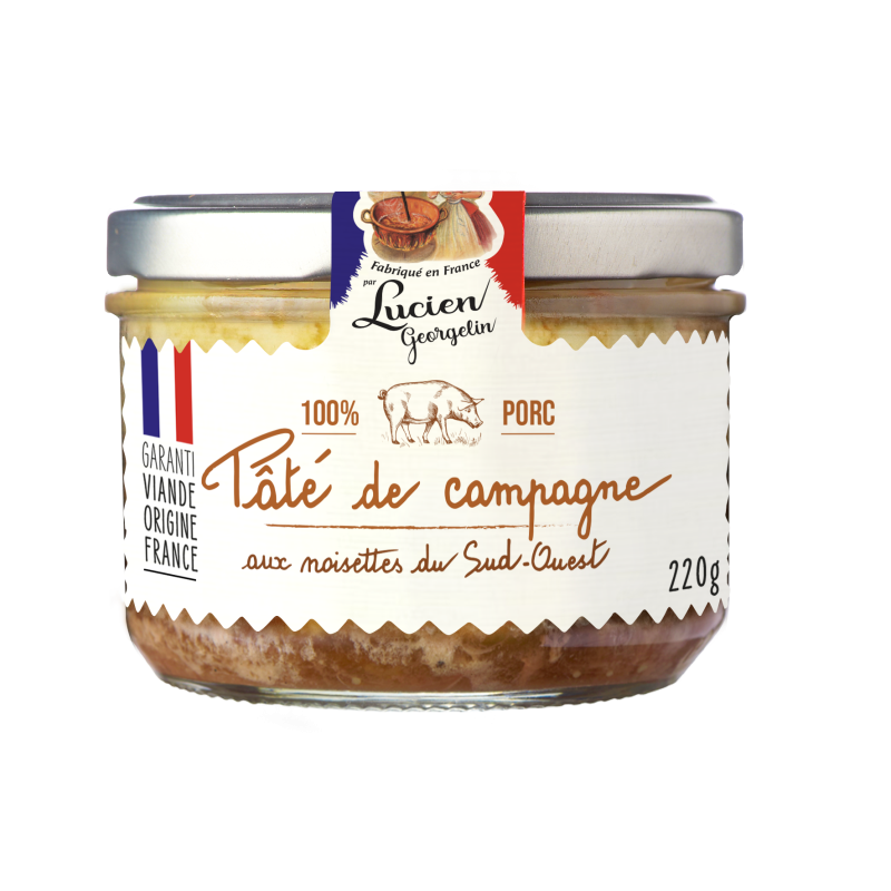 PÂTÉ DE CAMPAGNE AUX NOISETTES DU SUD-OUEST - LES VIEILLES CONSERVES D'AUTREFOIS - Lucien Georgelin