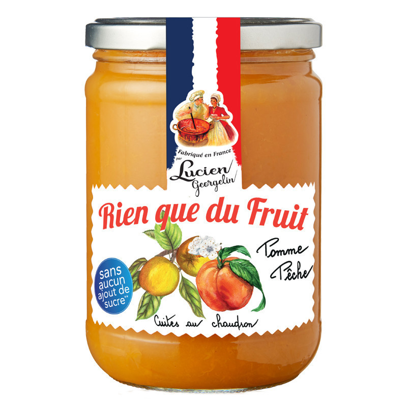 Apple peach puree "just fruit" – 560G - Lucien Georgelin