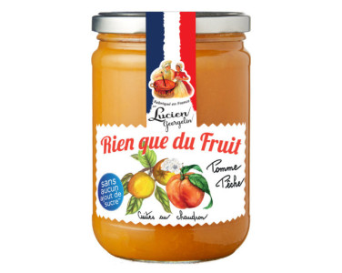 PURÉE DE POMME PÊCHE « RIEN QUE DU FRUIT »  - 560G - Lucien Georgelin