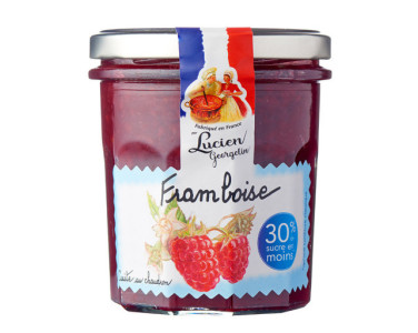 Light, gourmet raspberry jam - 320g - Lucien Georgelin