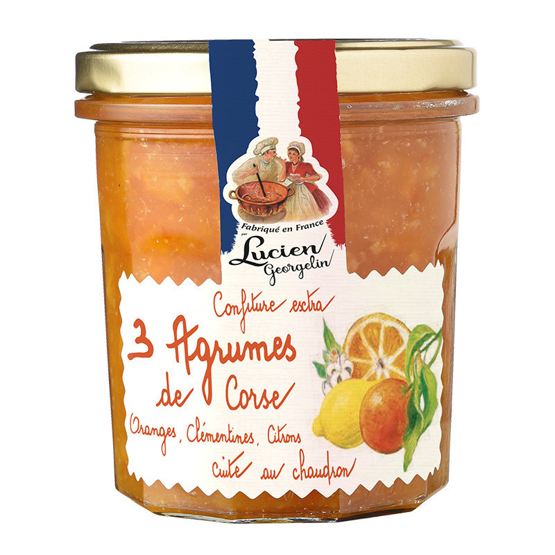 Extra jam 3 Corsican citrus fruits - 350g - Lucien Georgelin