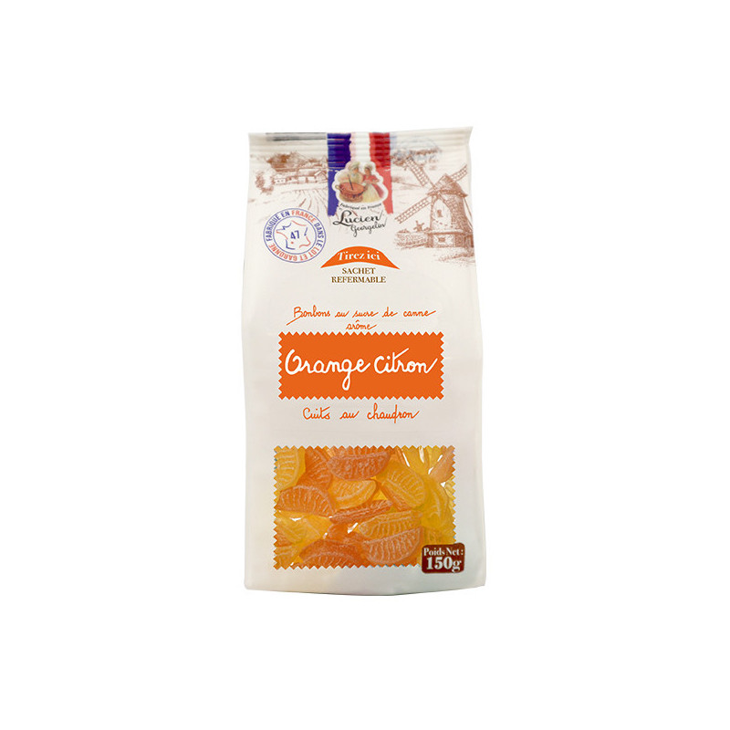 Orange and lemon candies - 150g - in a sealable bag - Lucien Georgelin