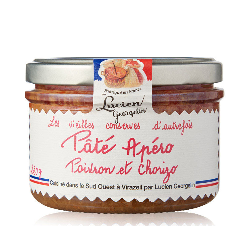 Chorizo ​​and peppers aperitif pâté - old preserves of the past - Lucien Georgelin