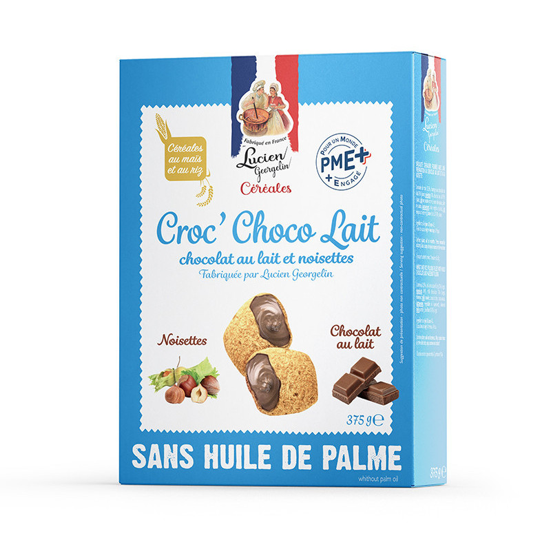 Croc' Choco with hazelnut and milk chocolate - 375g - Lucien Georgelin