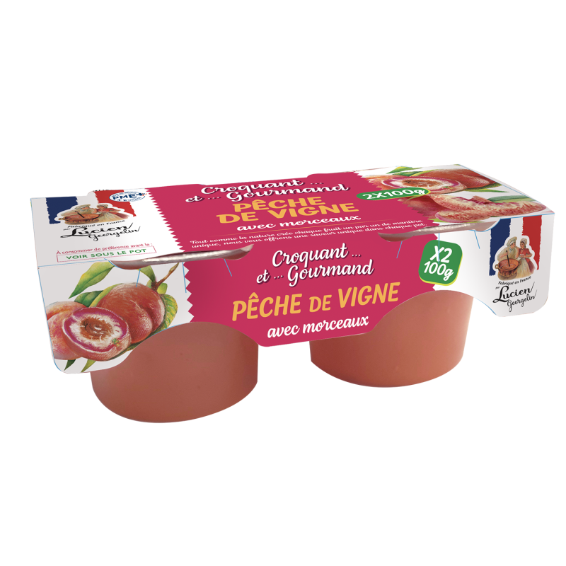 DESSERT DE PÊCHE DE VIGNE - CROQUANT ET GOURMAND - 2X100G - Lucien Georgelin
