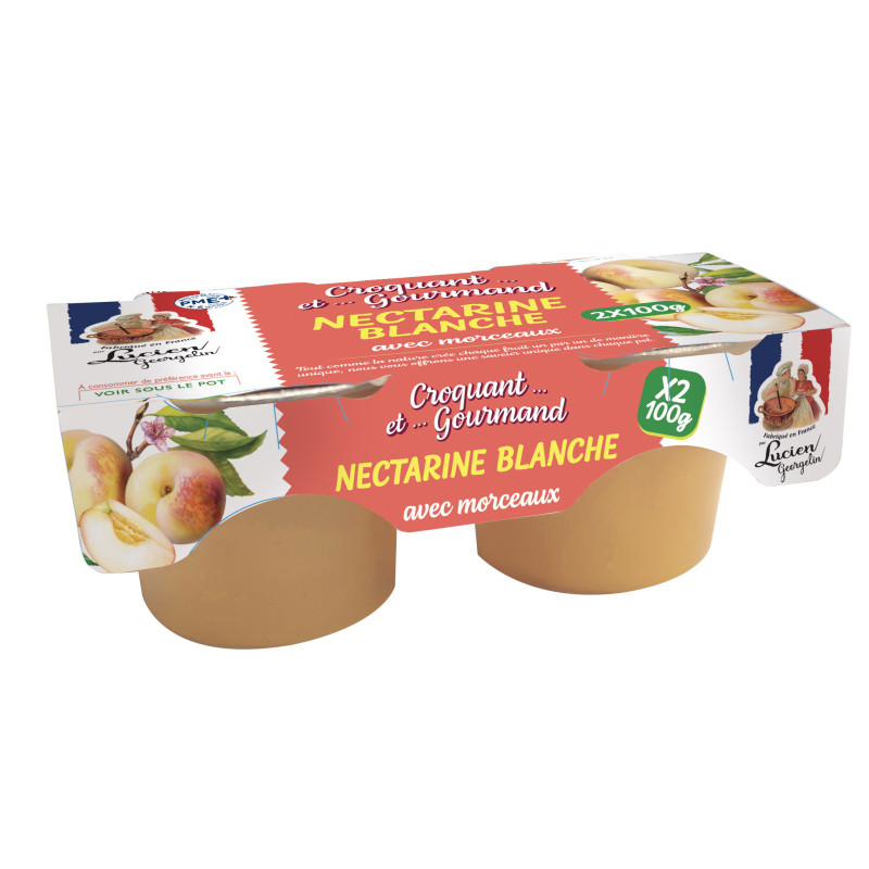 White nectarine dessert - Crunchy and gourmet - 2x100g - Lucien Georgelin