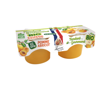 Apricot apple dessert - organic soft and gourmet - 2x100g - Lucien Georgelin