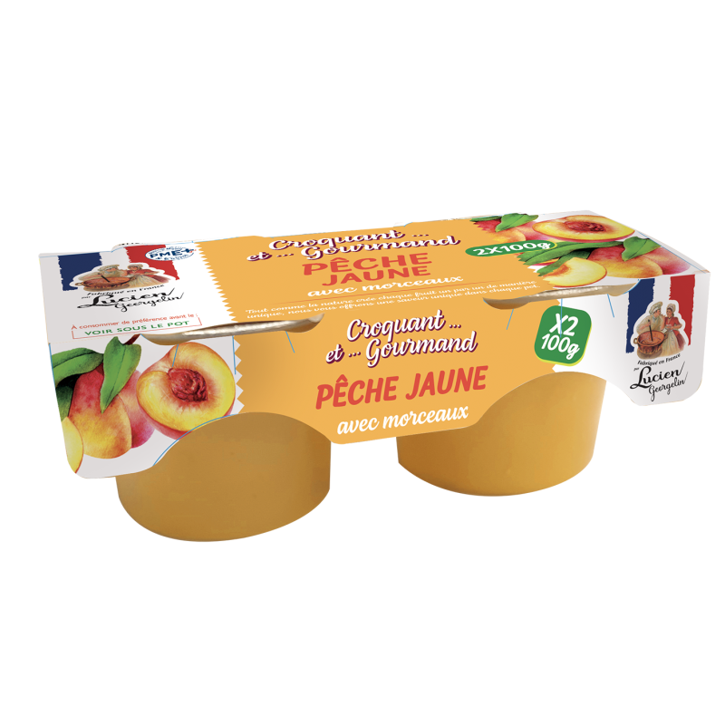 Yellow peach dessert - Crunchy and Gourmet - 2x100g - Lucien Georgelin