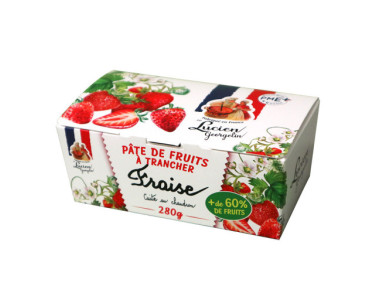 PÂTE DE FRUITS À TRANCHER - FRAISE - 280g - Lucien Georgelin