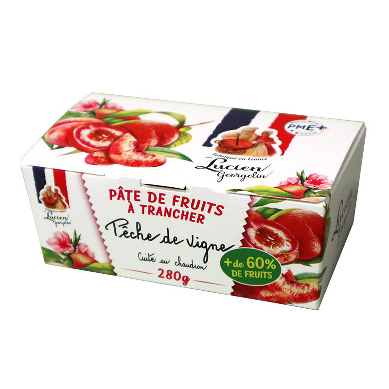 PÂTE DE FRUITS À TRANCHER - PÊCHE DE VIGNE - 280g - Lucien Georgelin