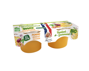DESSERT DE POMME MANGUE PASSION - FONDANT ET GOURMAND BIO - 2X100G - Lucien Georgelin