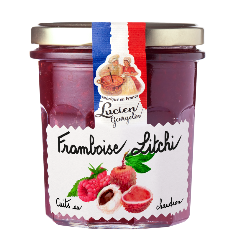 Raspberry and litchi jam 320g - Lucien Georgelin