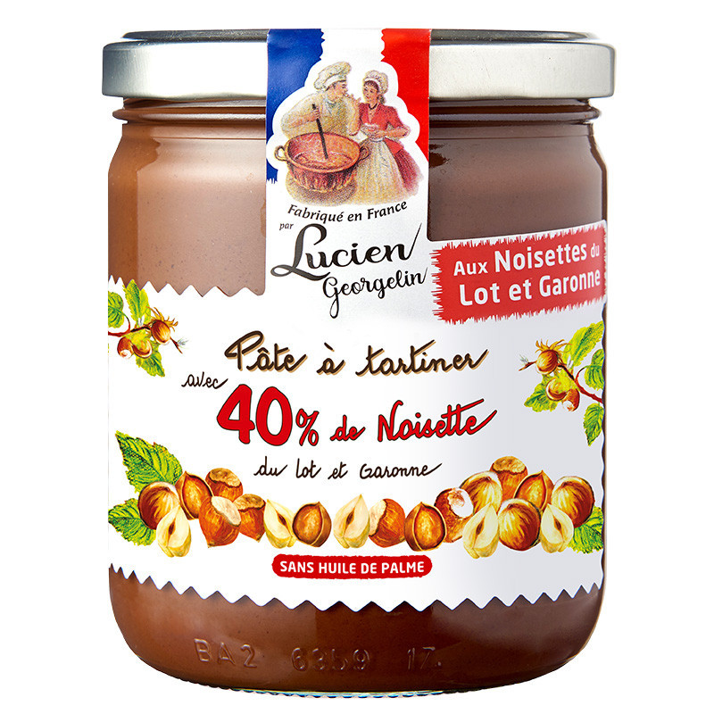 40% hazelnut spread from Lot et Garonne - 400g - Lucien Georgelin
