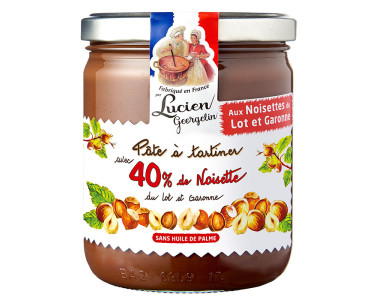 40% hazelnut spread from Lot et Garonne - 400g - Lucien Georgelin