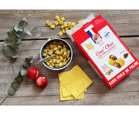 Cereals with palm oil-free fillings, made in France