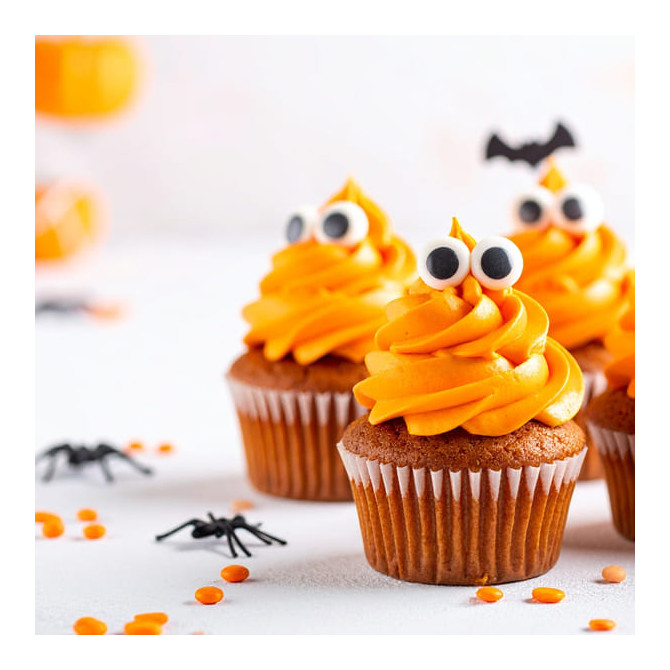 Cupcakes à l'orange d'Halloween