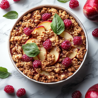 Crumble pomme framboise