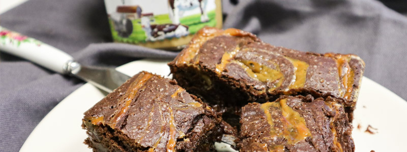 Chocolate and milk jam brownie