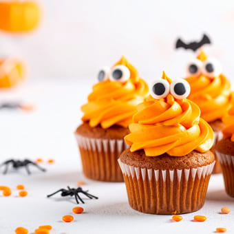Cupcakes à l'orange d'Halloween